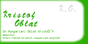 kristof oblat business card